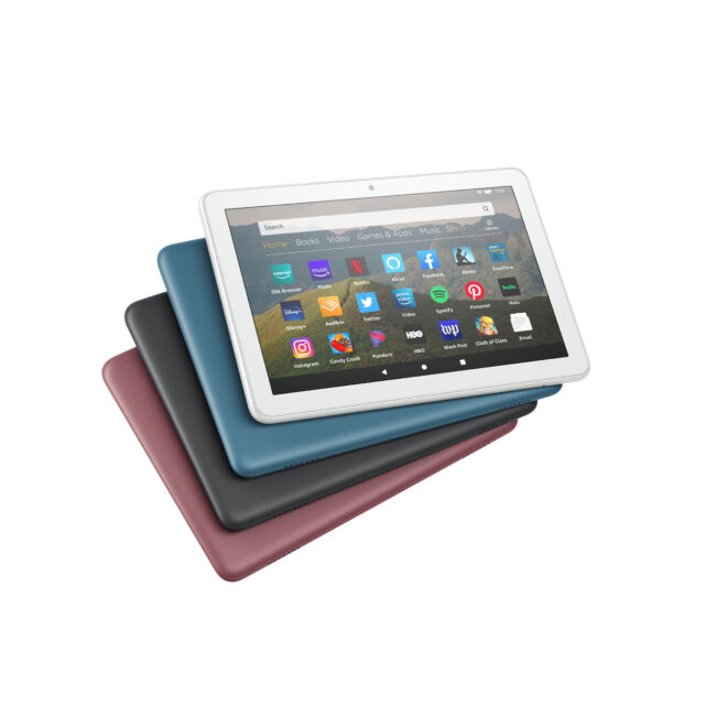 The Fire HD 8 comes in four colors - White, Black, Twilight Blue and Plum.