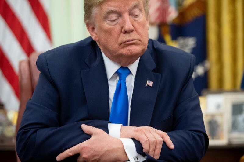 US President Donald Trump speaks about COVID-19 after signing a Proclamation in honor of National Nurses Day in the Oval Office of the White House in Washington, DC, May 6, 2020.