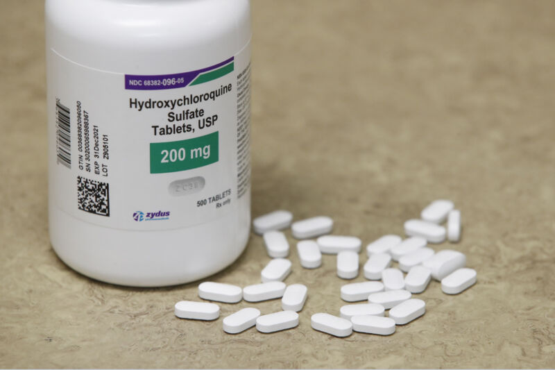 A bottle and pills of Hydroxychloroquine.  US President Donald Trump announced on May 18 that he has been taking hydroxychloroquine for nearly two weeks as a preventive measure against COVID-19.