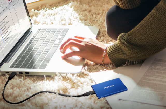 The Samsung T7 portable SSD.  