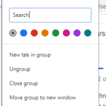 The tab group menu. Pick a name and a color.