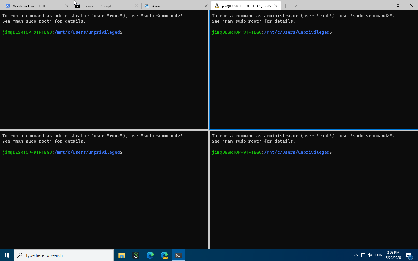 Multiple Terminal Windows Application Microsoft’s romance with open source software is on display at Build ...