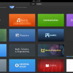 Categories are presented as large, simple block buttons, easy to read, easy to distinguish, and to the point.
