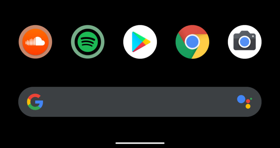 The left two apps, SoundCloud and Spotify, are suggested apps.