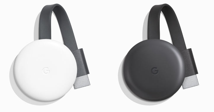 The existing HD Chromecasts, which are clearly an inspiration for Sabrina's design.