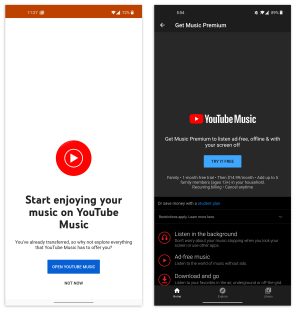 Pictures of YouTube Music.