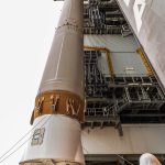 Here's the first stage being lifted for integration.