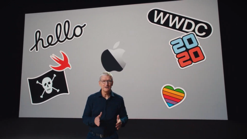 Apple CEO Tim Cook starts the WWDC 2020 keynote.