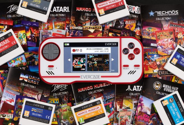 Promotional image for handheld video game device.