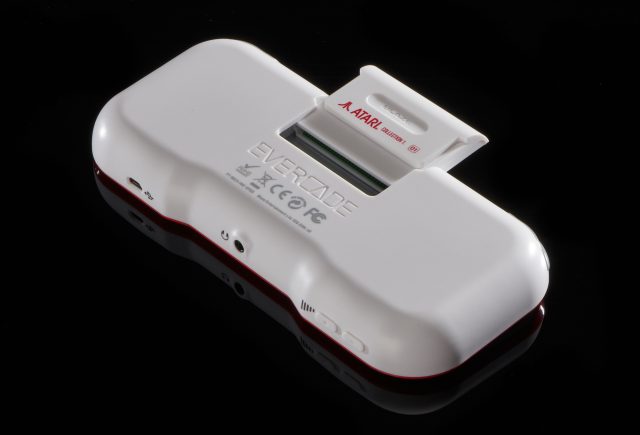 Promotional image for handheld video game device.