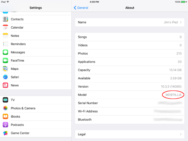 If you go into About in the Settings app, you can find the model number of your iPad—for which you'll need to use a search engine to translate into the human-friendly version used in the compatibility list.