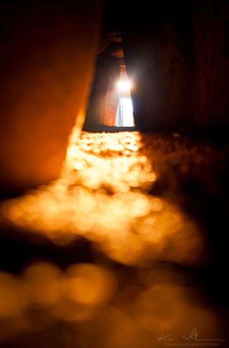 The entrance of Newgrange is aligned so that the rising sun shines straight down the passage for a few minutes on the winter solstice.