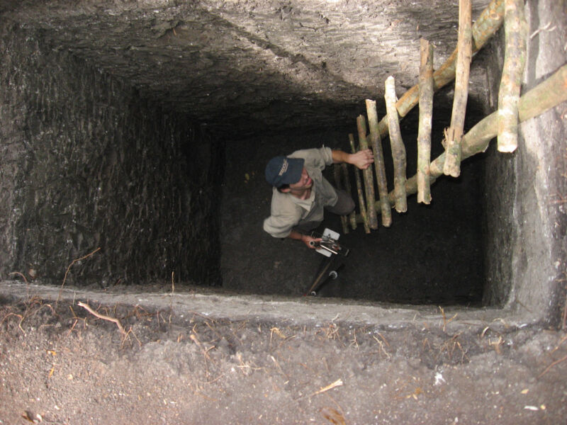 UC graduate student Brian Lane climbs out of the Perdido Reservoir.