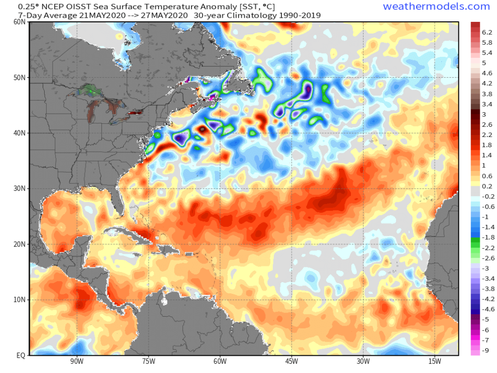 Atlantic sea surface temperature anomaly.