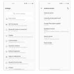 Settings and the about screen.