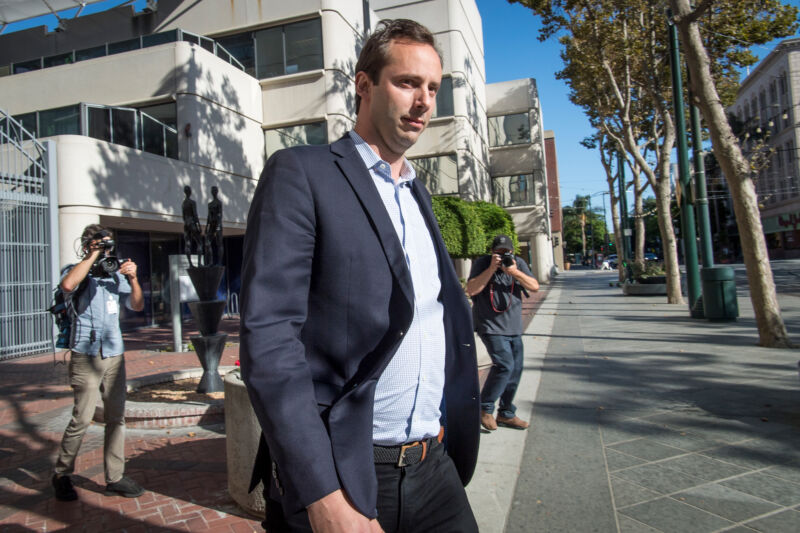 Anthony Levandowski leaves federal court in San Jose, California, on August 27, 2019.