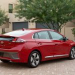 The Ioniq comes in three distinct flavors&mdash;the hybrid EV (seen here), a plug-in hybrid EV, or a battery EV.