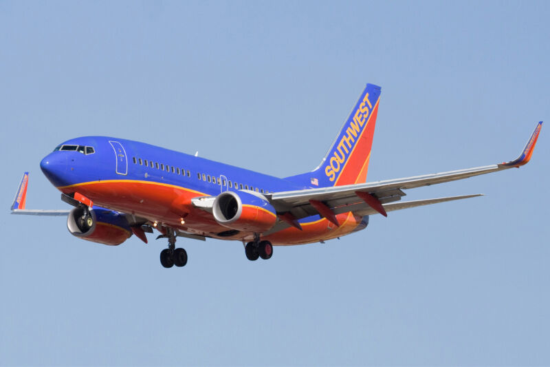 Colorful passenger jet.