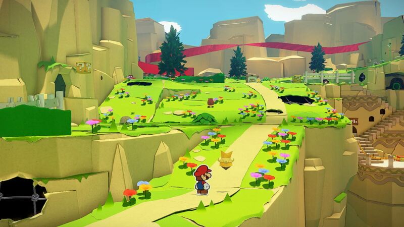 The origami theme adds quite a bit of physical depth to <em>Paper Mario</em>'s beautiful vast environments.