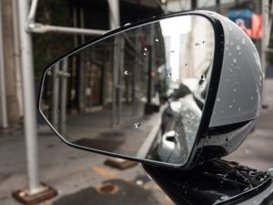 The sideview mirror of a polestar 2