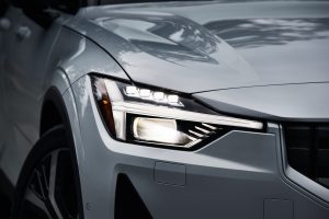 The headlights of a polestar 2