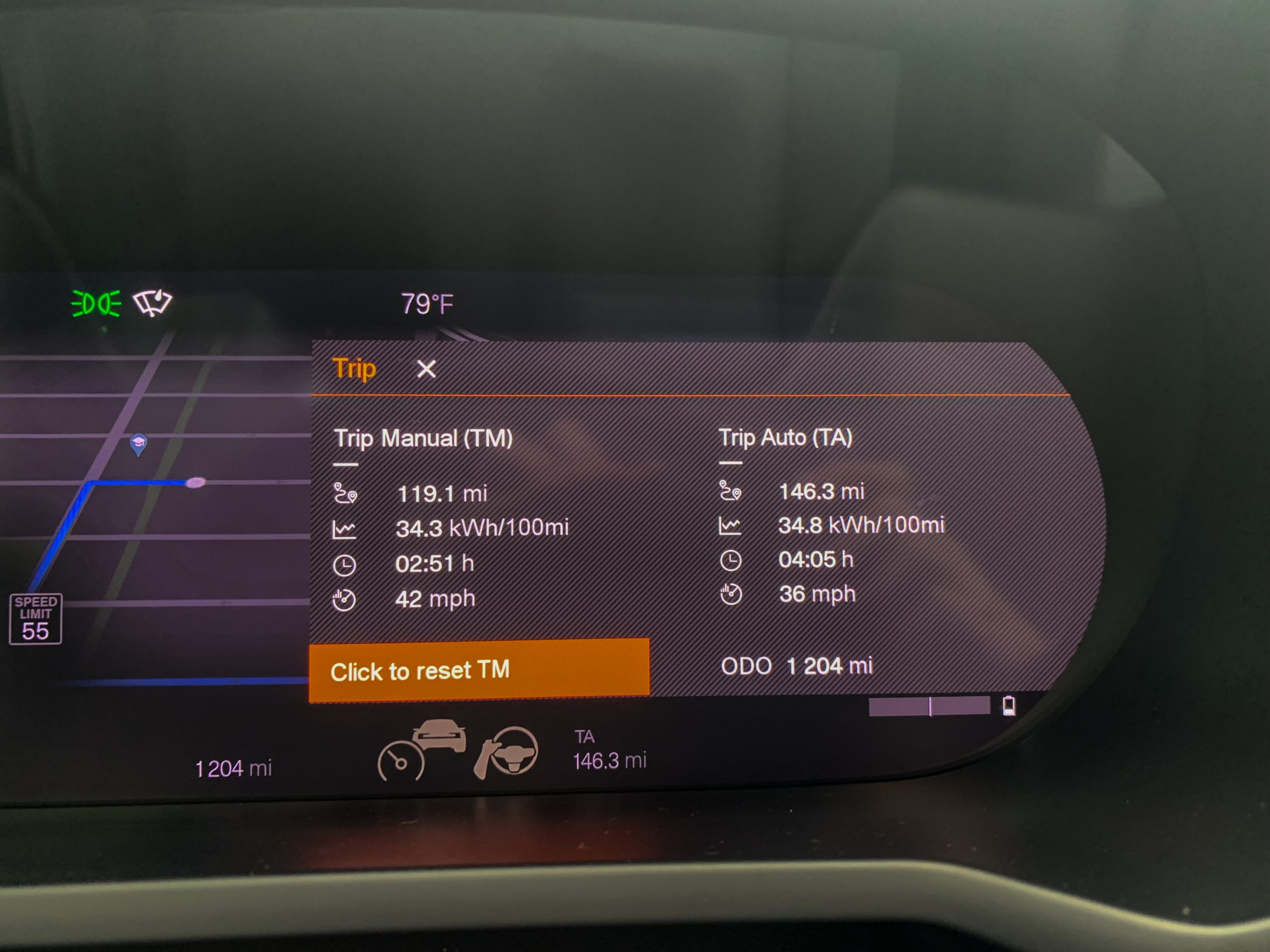The polestar 2 trip computer