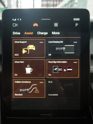The infotainment system in a polestar 2