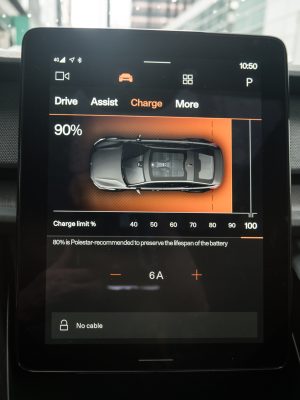 The infotainment system in a polestar 2