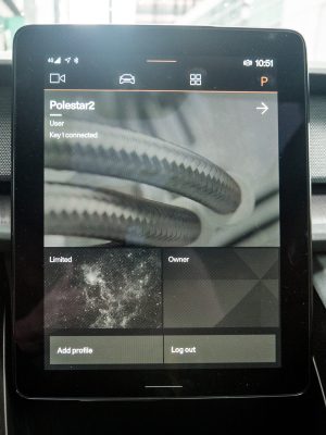 The infotainment system in a polestar 2