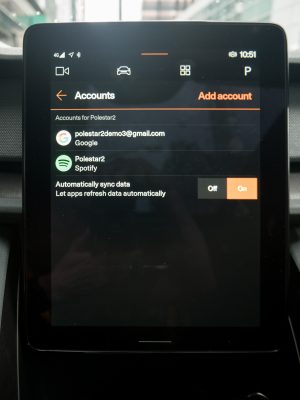The infotainment system in a polestar 2