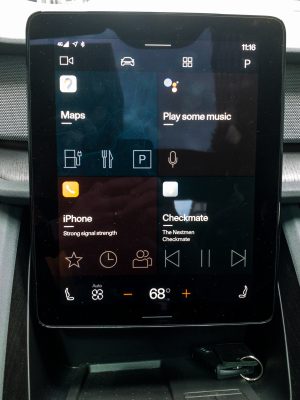 The infotainment system in a polestar 2