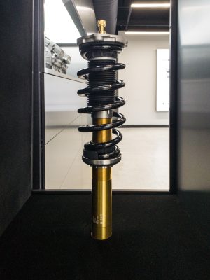 A damper and spring assembly.