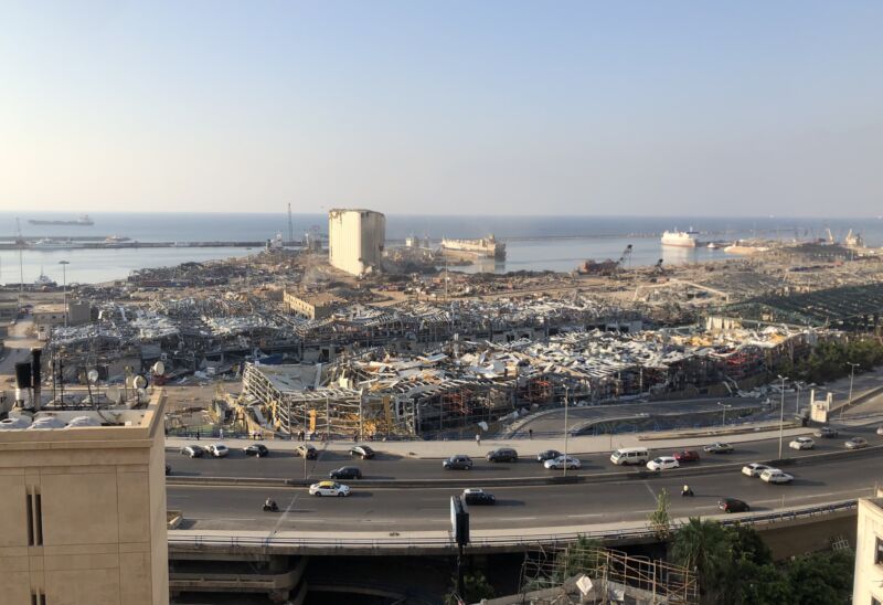 A view of the Port of Beirut on August 13 after a fire at a warehouse with explosives led to massive blasts on August 4.