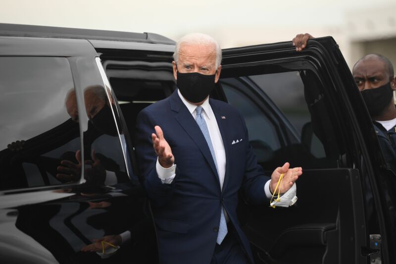 Joe Biden in Delaware in August 2020.