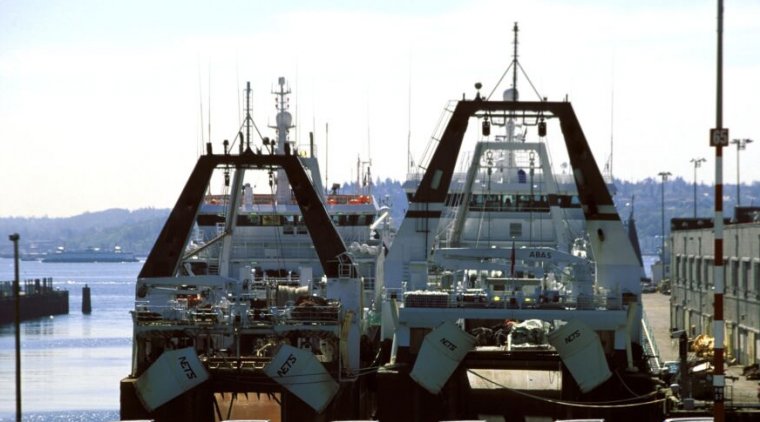 Fishing vessels in Seattle. 