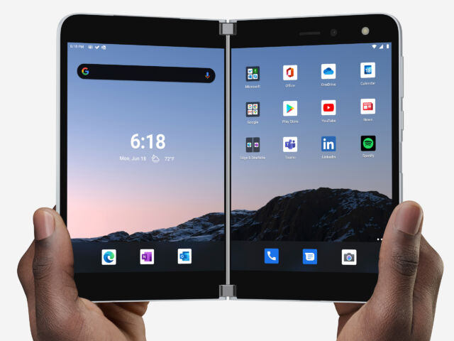 The Surface Duo Microsoft S First Ever Android Phone Is 1 400 Ars Technica