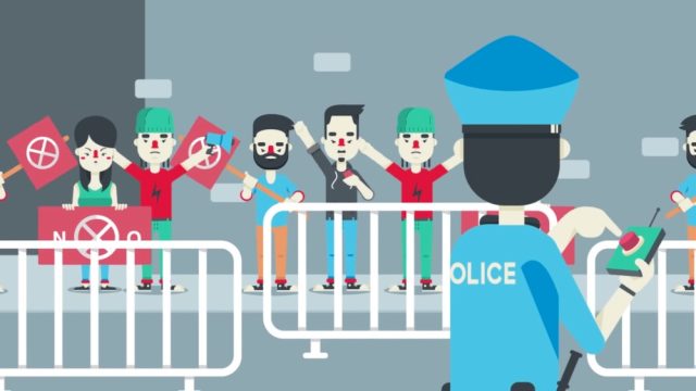 De um vídeo da Bridgefy promovendo o aplicativo como adequado para protestos.
