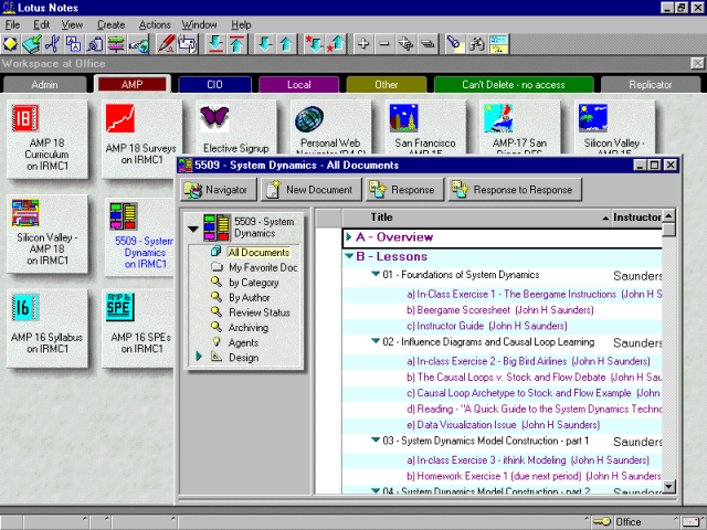 Lotus Notes. "It's not an email client!" I can hear a thousand exasperated Domino admins howling. "It's a <em>document-centric database!</em>"