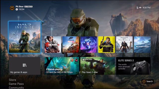 Menus On Xbox Series X Will Look A Lot Like Those On Xbox One Ars Technica