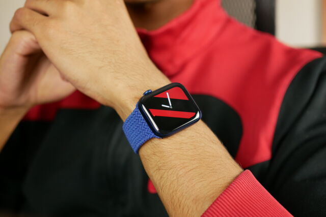 New blue and red Apple Watch colors add some much needed flare to the Series 6, while blood oxygen and sleep monitoring level-up wellness capabilities.