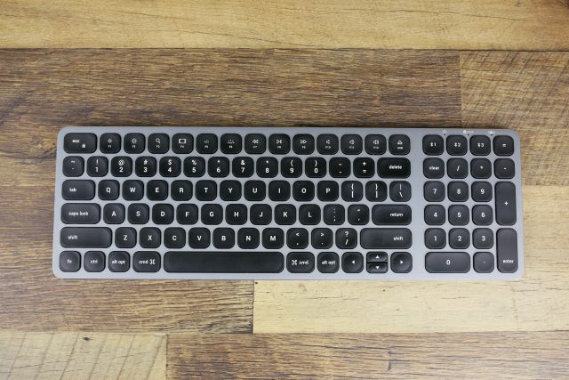 Satechi's Compact Backlit Bluetooth Keyboard. This finish in particular fits nicely with a Mac-based setup.