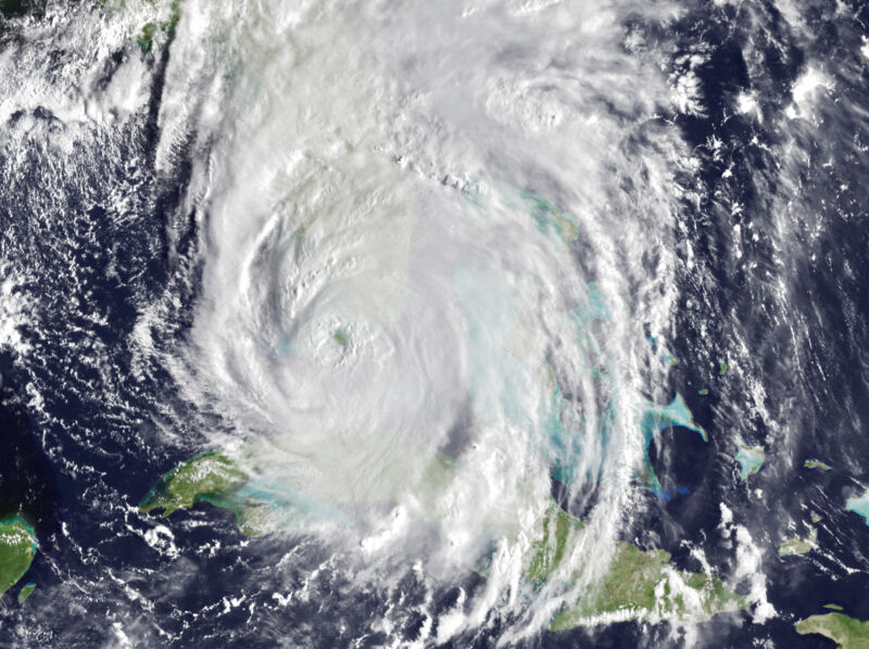 Hurricane Irma as it strikes Florida.
