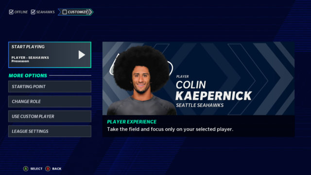 Colin Kaepernick is back in the game  Madden NFL 21, that is