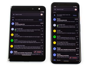 Pictures of the Microsoft Surface Duo.
