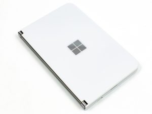 Pictures of the Microsoft Surface Duo.