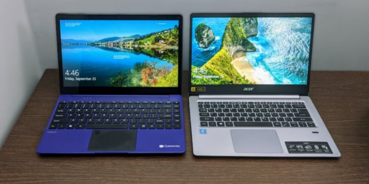 Battle of the 350 laptops Acer Swift 1 vs. Gateway Ryzen 3 3200U