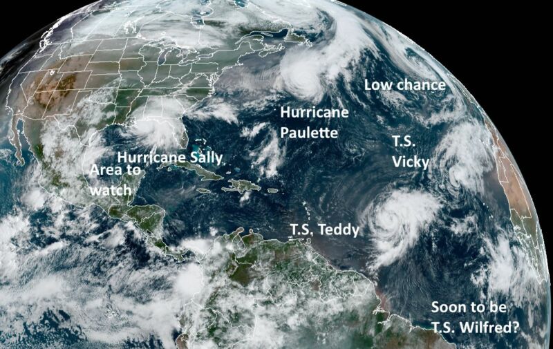 The Atlantic tropics at 11am ET on Tuesday, September 15.