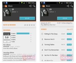 Pictures of Google Music.