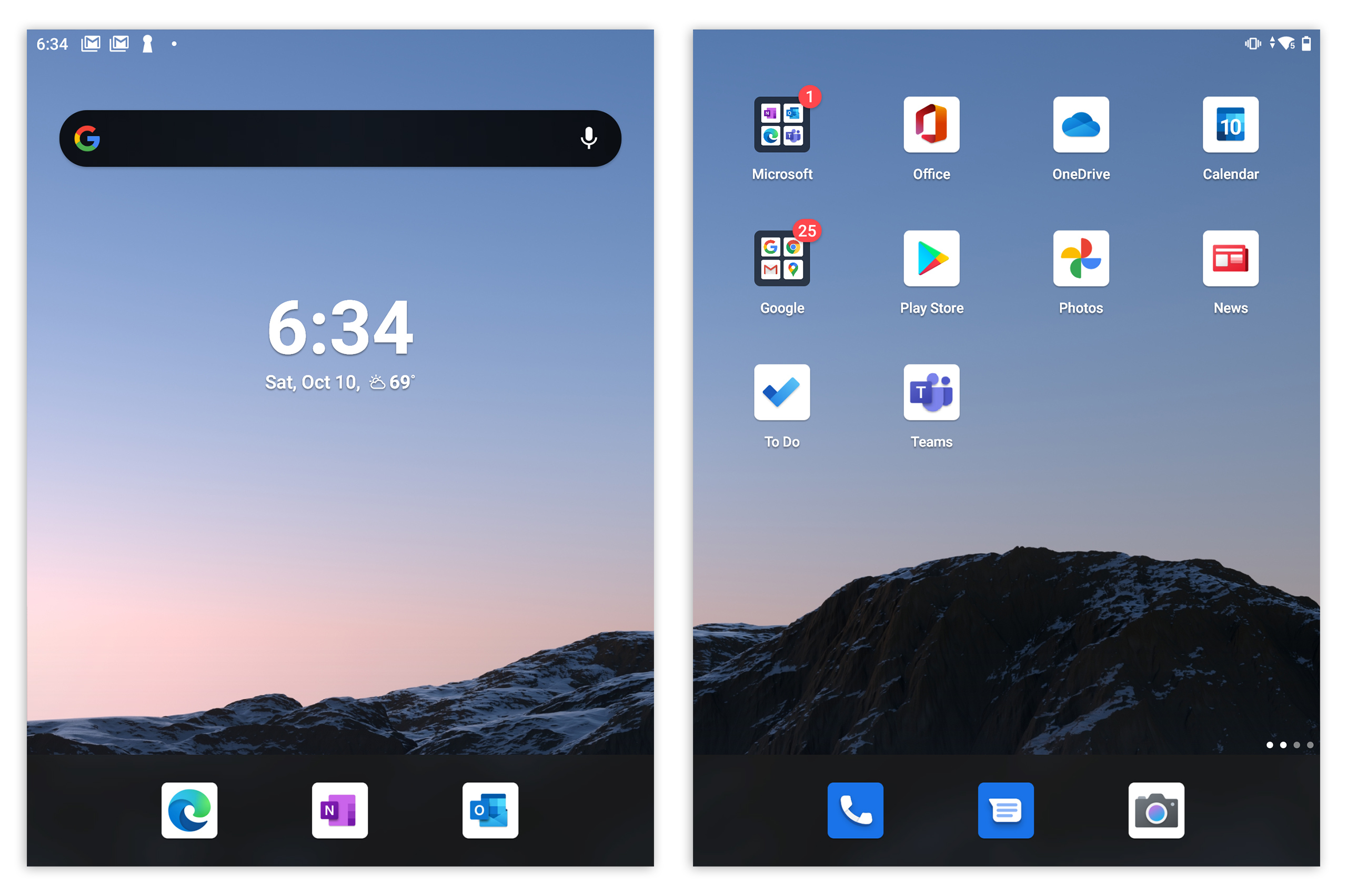 Pictures of the Surface Duo's OS during the rare times it chooses to work.