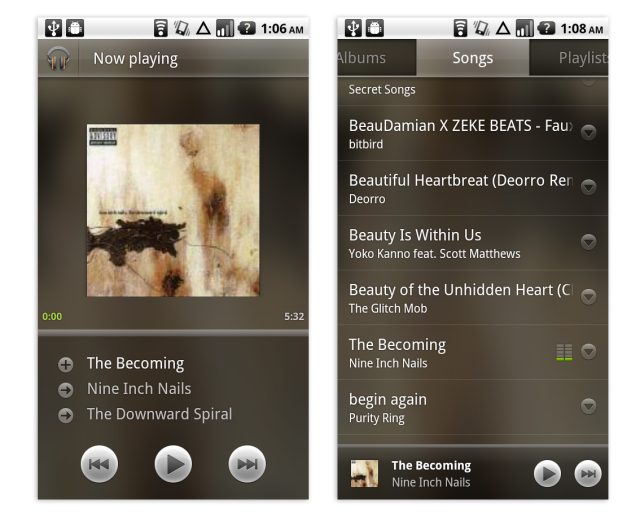 Pictures of Google Music.